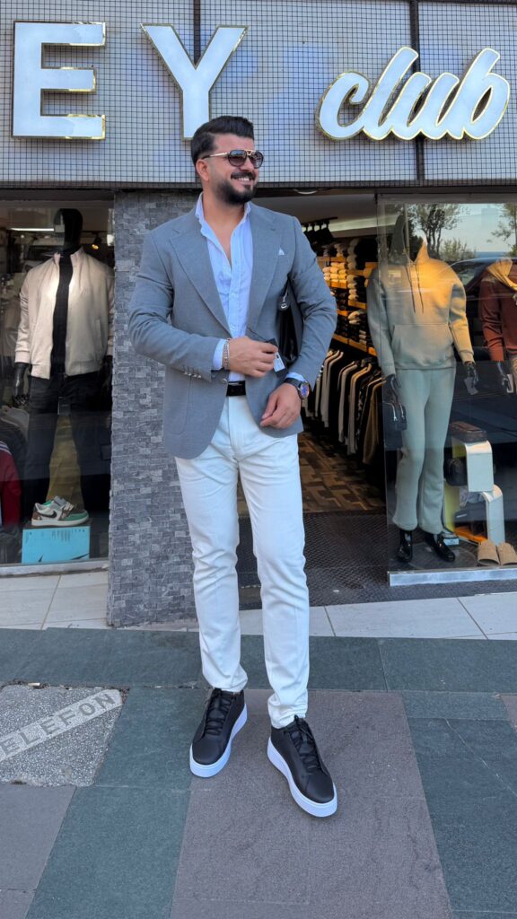 Klasik Blazer Ceket Gri