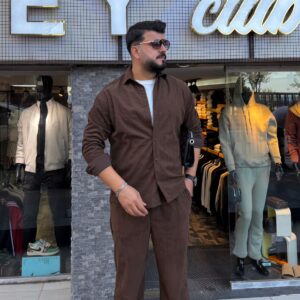 Kadife Kumaş Takım Kahverengi