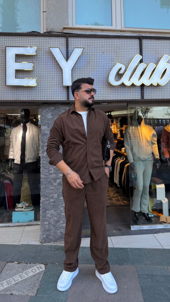 Kadife Kumaş Takım Kahverengi