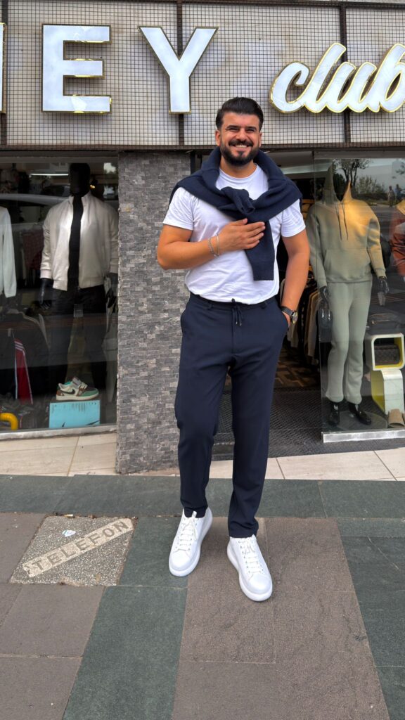 Beli Lastikli Jogger Pantolon Lacivert