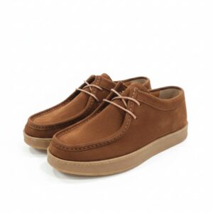 Taba rengi süet görünümlü bağcıklı erkek spor kundura