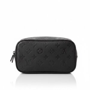 Siyah kabartma monogram desenli lüks erkek seyahat çantası