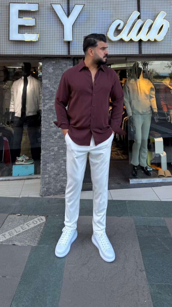 Modal Kumaş Gömlek Bordo