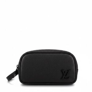 Siyah dokulu ve tonal geometrik amblemli erkek seyahat çantası