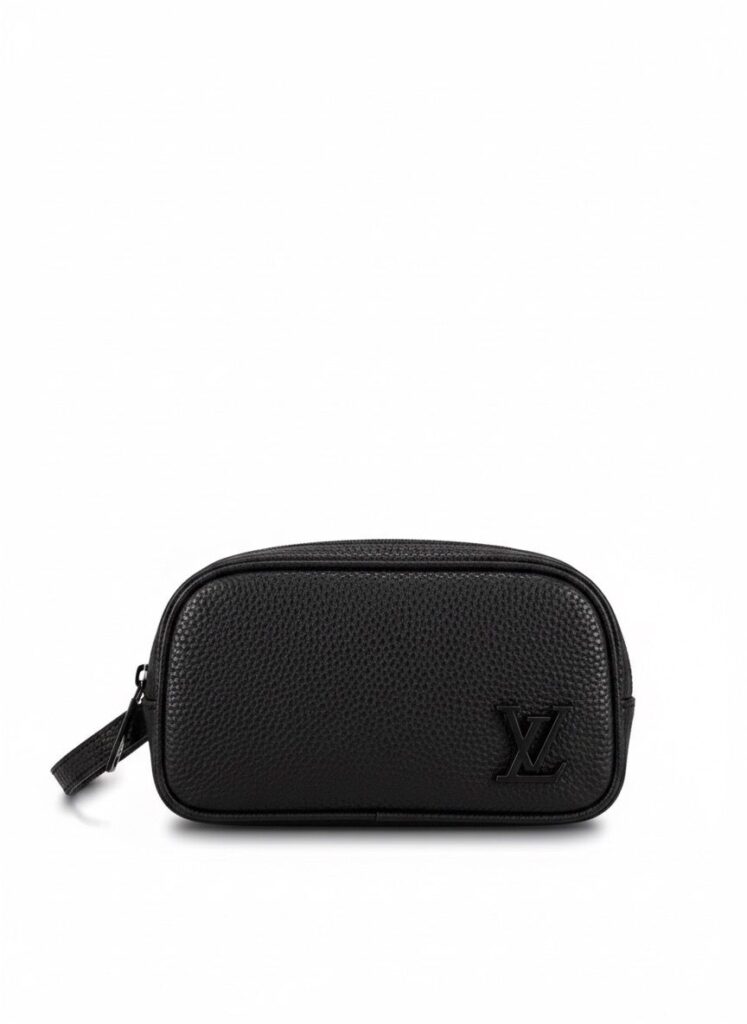 Siyah dokulu ve tonal geometrik amblemli erkek seyahat çantası