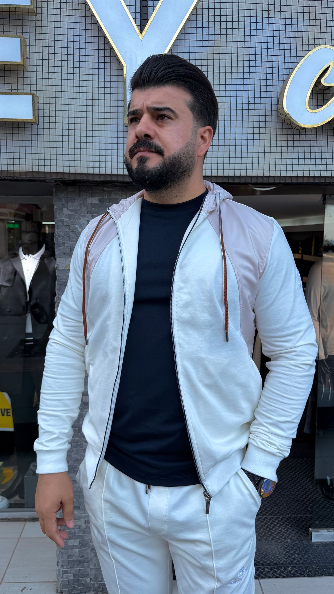 Erkek Beyaz Athleisure Takım2